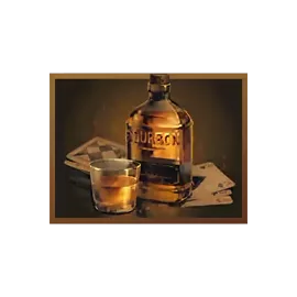 Arizona Heist Hold and Win whiskey bottle and cards symbol